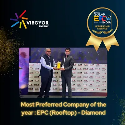We were honored to be named the "Most Preferred Company of the Year: EPC (Rooftop) - Diamond" at Solar EPC Week 2024. This prestigious award reflects the trust our clients place in our technical expertise and commitment to sustainability.