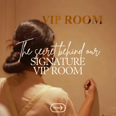 This is the entrance to our signature VIP room. I created this space for clients who desire ultimate privacy and efficiency, allowing for multiple services to be performed simultaneously in a secluded, comfortable setting.