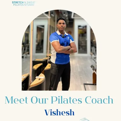 This is me, Vishesh, your dedicated Pilates coach. My passion is helping you achieve your fitness goals through mindful movement that builds strength, flexibility, and balance. I'm here to guide you through every step of your transformation.