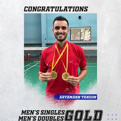 A spectacular double win for Aryamann Tandon at the Gujarat State Championship. Securing Gold in both Men's Singles and Doubles is a reflection of his versatile talent and the all-round game development we emphasize in our coaching.