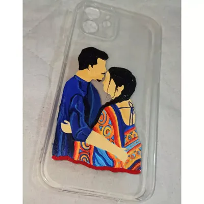 Another custom phone case I painted for a client. This one captures a tender moment between a couple, turning their phone into a personal piece of art.