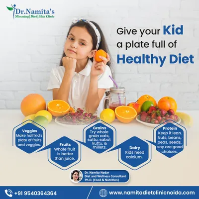 Bacche nakhre karte hi hain, but building healthy habits early is key. I help parents create balanced plates for their kids with plenty of veggies, fruits, whole grains, and lean protein. This visual breaks down how to build a healthy, kid-friendly meal.