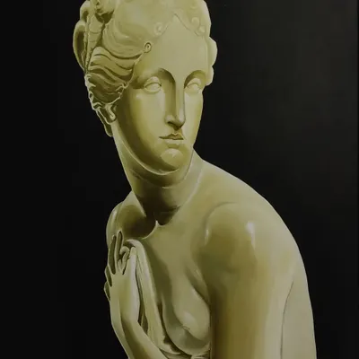 The completed painting of Venus, based on the classic sculpture. This piece is a great example of a custom fine art reproduction for a client's home.