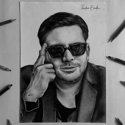 The Lord himself, Puneet Superstar. Beyond the memes, he helps many people, and I wanted to capture the personality of this unique social media star in charcoal.