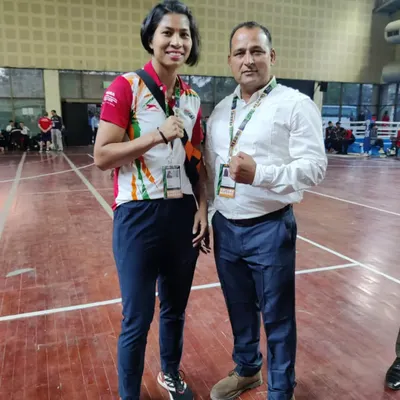 It is an honor to be a part of the journey of elite athletes. This picture is with decorated Indian boxer Lovlina Borgohain, a moment that reflects my deep involvement in the sport at a national level.