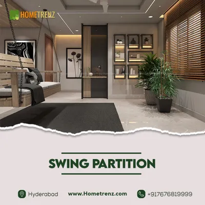 This innovative partition features an integrated swing, creating a playful and dynamic division between living spaces. It's a functional design element that doubles as a conversation starter.