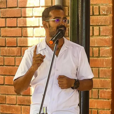 Addressing the attendees at the inaugural function of KRS Yoga Academy in Whitefield. I often speak at events to share the practical benefits of integrating yoga and meditation into professional and academic life.