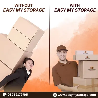 This image shows the clear difference our service makes. Go from struggling with heavy boxes to enjoying a hassle-free moving experience with our professional team.