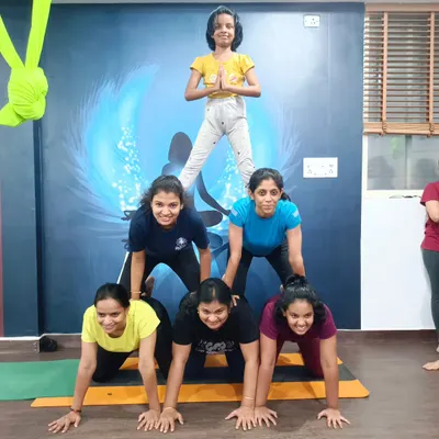 Teamwork makes the dream work. This human pyramid is one of our favorite group activities, teaching kids about support, stability, and how we can achieve more together.