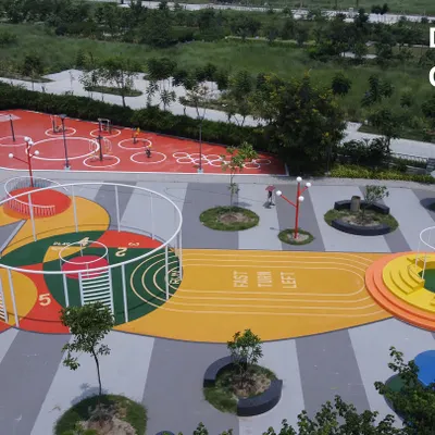 This vibrant community park at the Ambuja Utsodhaara Teesta township is a platform for interaction and shared experiences. We use colorful ground markings and diverse play equipment to create a dynamic and engaging public space.