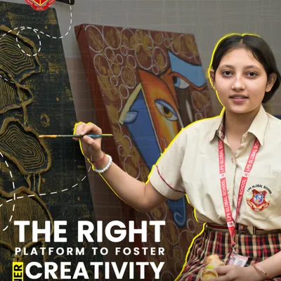 We believe our school is the right platform to foster inner creativity through art. This image of a student deeply engaged in her painting reflects our commitment to providing a space where every child can grow beyond the canvas and express themselves.