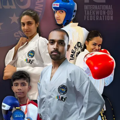 A collage representing the spirit of our academy. I stand with my students, from young medalists to senior athletes, all part of the ecosystem we have built for nurturing champions.