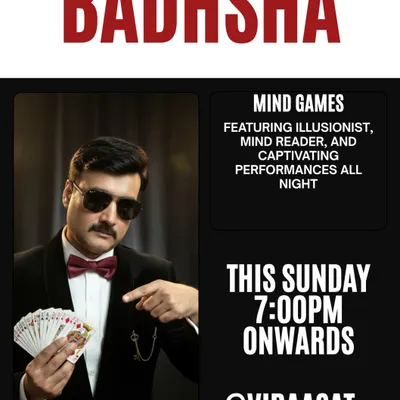 A poster from one of my "Mind Games" shows at a local inn. These public performances focus on my skills as a mind reader and illusionist.