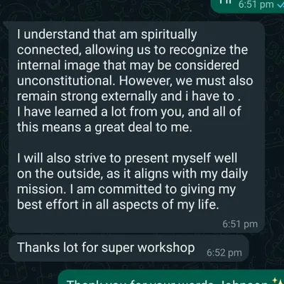 This powerful feedback from a workshop participant speaks to the deep connection between internal and external image. My goal is to help clients align their outer presentation with their inner strength and mission.
