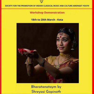 The poster for my first workshop with Spicmacay, an organization dedicated to promoting Indian classical arts among youth. It was a dream come true to be empanelled with them.