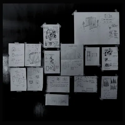 The beginning of an idea. These are some of our initial concept sketches and diagrams for the 'Pass-Oh!-Light' installation, exploring forms, light, and human interaction.