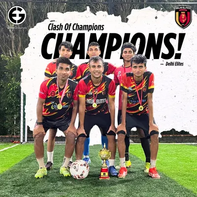 Our senior players showcasing their champion medals and trophy after winning the Clash of Champions tournament.