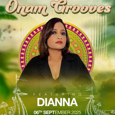 My artist flyer for "Onam Grooves," a unique party blending traditional festival vibes with a modern tech house set.