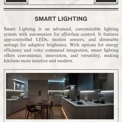 Smart lighting systems allow you to control your kitchen's ambiance with an app or your voice. We can install app-controlled LEDs, motion sensors, and dimmable settings for ultimate convenience.