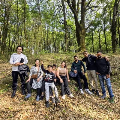 Our happy group after a refreshing forest walk. These moments of connection, surrounded by nature, are what make the retreat experience so special and healing for everyone.