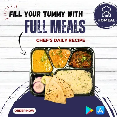Don't have time to cook a full meal? We've got you covered with our complete thalis. This meal includes dal, sabzi, rice, and roti, giving you a balanced and satisfying lunch or dinner, just like you'd have at home.