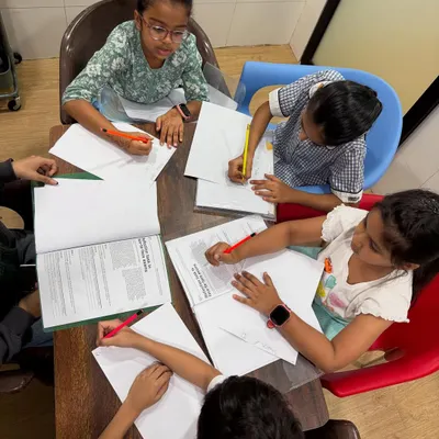 A behind-the-scenes look at our students preparing for their Speech & Drama exams. Here, they are focused on writing answers for their final task, showing the dedication and hard work that goes into exam preparation.