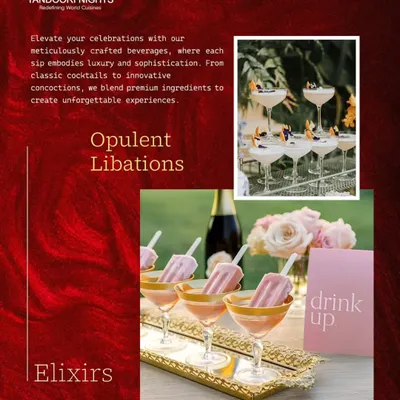Opulent libations for your celebration. We blend premium ingredients to create unforgettable experiences, from classic cocktails to innovative concoctions like these popsicles in sparkling wine.