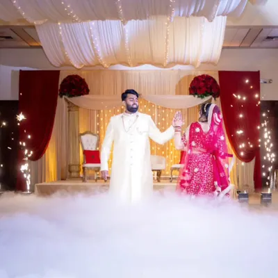 We taught this beautiful couple in the USA their entire first dance routine online. Through video calls and tutorials, we created a magical performance complete with dry ice and cold pyros, proving distance is no barrier.