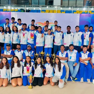 The entire BAC contingent of swimmers and coaches celebrating a successful campaign at the 51st Junior National Swimming Championship. This photo captures the collective joy and team spirit of our club.