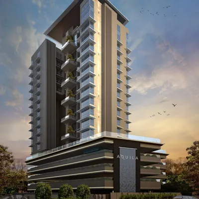 This design for the Aquila apartment building showcases my vision of creating architecture that feels like a dream. The facade is a composition of varied textures, cantilevered balconies, and green spaces, all working together to form a contemporary and aspirational residential tower in Mumbai.