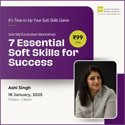 This exclusive workshop focuses on the "7 Essential Soft Skills for Success." For a small investment, you can join me for a live two-hour session designed to transform your personal and professional presence by boosting your confidence and communication skills.
