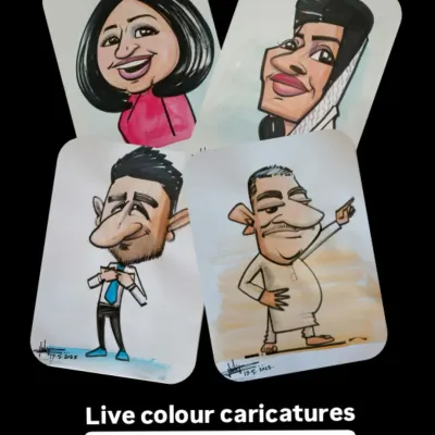 A collage of some of my favorite live color caricatures. Adding color can make your event even more special and memorable for your guests.