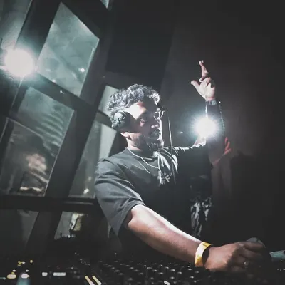 A candid moment in the DJ booth, feeling the music and connecting with the crowd. These are the good times I live for.