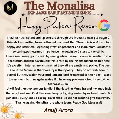 We are so grateful for this heartfelt review from a happy patient who underwent a hair transplant and lip surgery. Their kind words about our caring staff and honest approach mean the world to us.