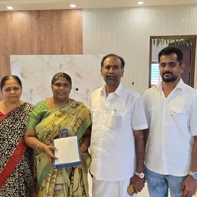 We are honored to have earned the trust of another wonderful family. Here we are with our clients at the handover of their newly designed home in Coimbatore.