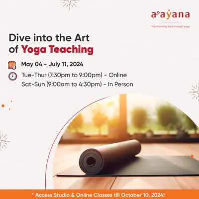 Dive into the art of yoga teaching with our 200-Hour TTC. This graphic gives you all the details for our upcoming hybrid course, which combines online and in-person learning.