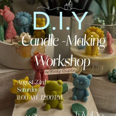 A glimpse into our D.I.Y. Candle-Making workshop, featuring the adorable animal-themed candles you can create. It's a therapeutic session of choosing scents and crafting your own comfort.