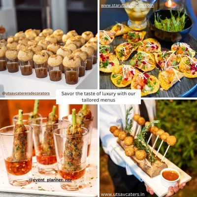 A look at some of my most popular gourmet appetizers, designed to delight your guests. This collage features my signature Pani Puri Shots, fusion mini tacos on papri, desi-spiced corn kebabs, and elegant cheese bites. I believe in food that is both delicious and beautifully presented.