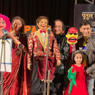 Three generations on one stage. Here I am with my parents and my daughter Neeva at the "Putul Samaroh" festival in Bhopal. It was a truly special family performance.