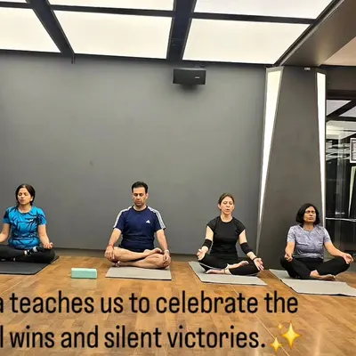 A moment of quiet meditation in the studio. I believe yoga teaches us to celebrate the small wins and silent victories on our path to well-being.