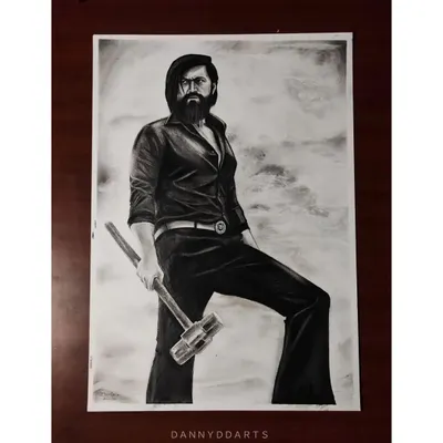 My realistic portrait of Rocky Bhai from KGF. This piece, done with charcoal and graphite, shows the intensity and detail I can achieve in my realistic style.