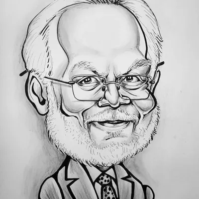 A recent corporate caricature commission. These make for unique and respected gifts in a professional setting, perfect for honoring a senior or a retiring colleague.