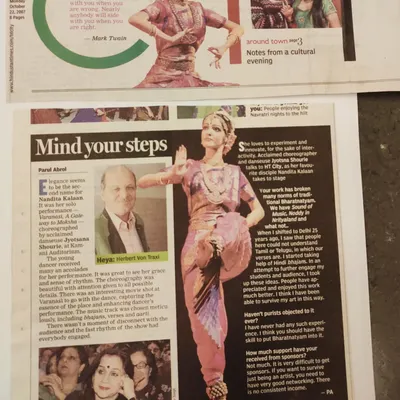 A throwback to some of my earliest press features, long before social media was common. This article, titled "Mind your steps," reviewed one of my solo performances and my journey as a young dancer.