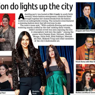 A snapshot of a newspaper article covering a dazzling party where our accessories were featured. We were thrilled to be part of this fashionable event, lighting up the city with our style.