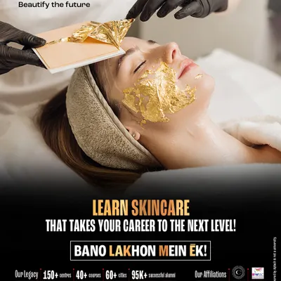 We teach you to deliver luxurious and effective treatments like this gold foil facial. Our comprehensive skincare course covers everything from skin analysis and product science to advanced treatments, giving you the skills to build a successful career.