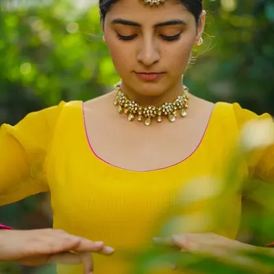 A close-up shot from my 'Tere Bin' Kathak fusion video shoot. So much of the storytelling in Indian classical dance comes from the expression, or *abhinaya*.