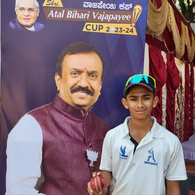 A stunning performance. Pratyush G Shetty after his brilliant 6-wicket haul helped us to a 9-wicket victory in the Atal Bihari Vajpayee Cup.