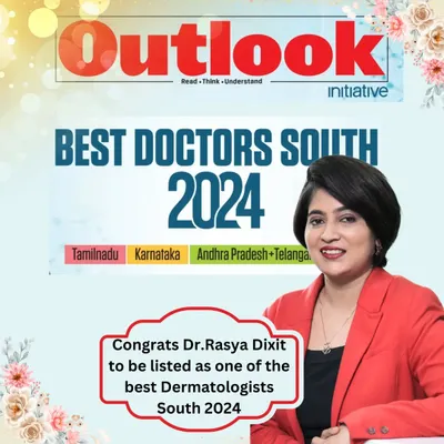I am truly humbled and honored to be listed in the Outlook Initiative as one of the Best Doctors South 2024. This recognition fuels my passion for providing the best possible dermatological care to my patients.