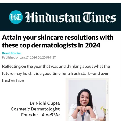 It was a pleasure to be included in this Hindustan Times article on top dermatologists for 2024. My goal is to help you achieve your skin and hair goals with a fresh, science-first approach.