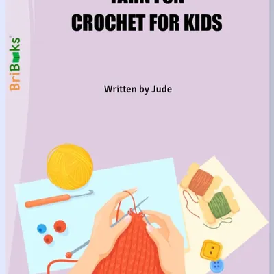 This is the cover of my proudest creation, the "Yarn Fun Crochet for Kids" book. I designed it to be a colorful and inviting guide to help little hands learn the wonderful art of turning yarn into a masterpiece.